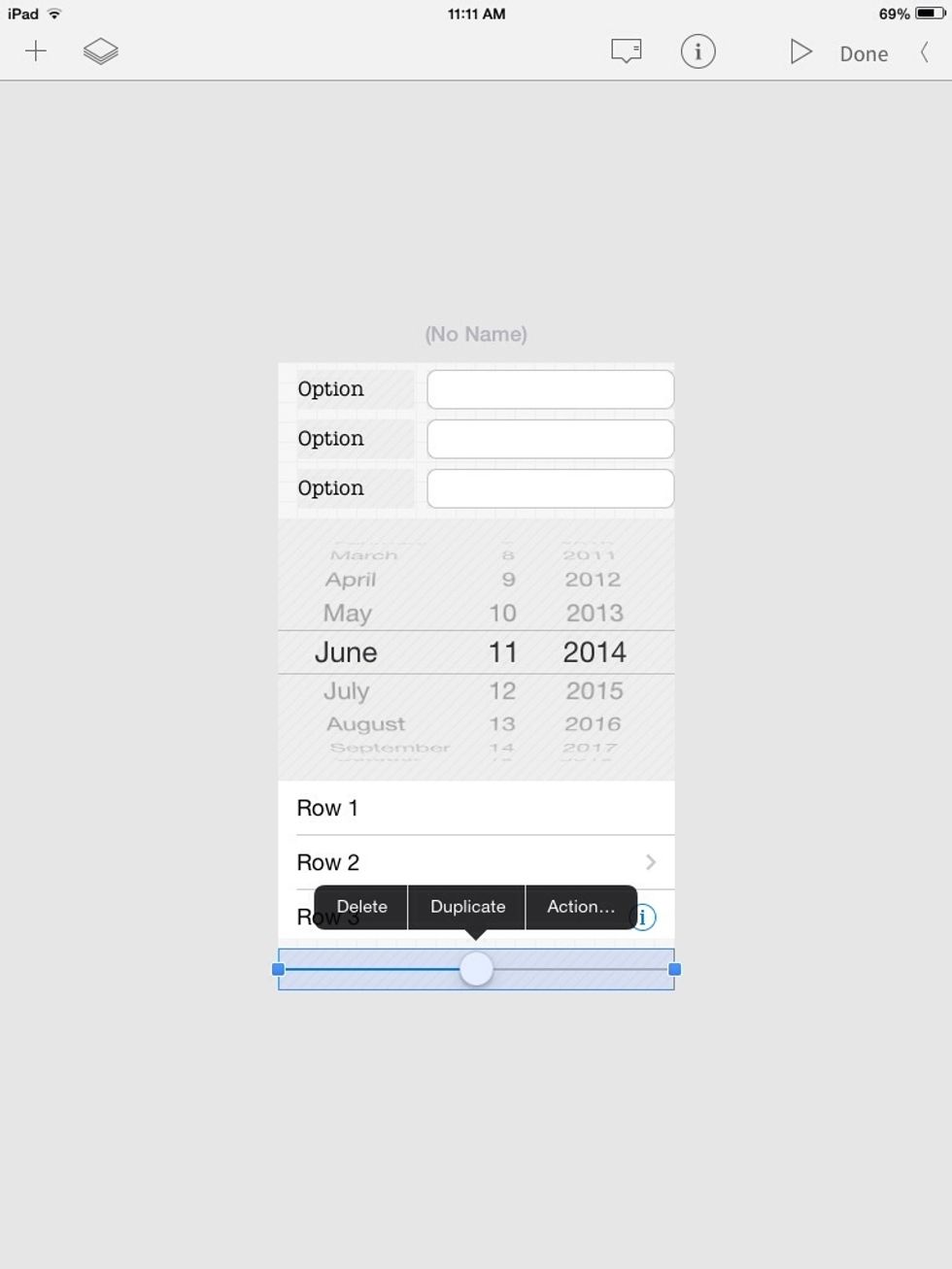 Last thing! Add some action to the slider.