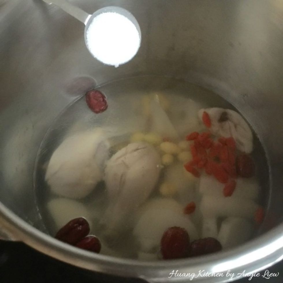 Lastly add in salt (to taste).