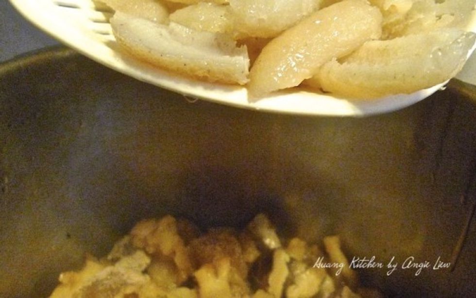 Lastly, add in the sea cucumber.