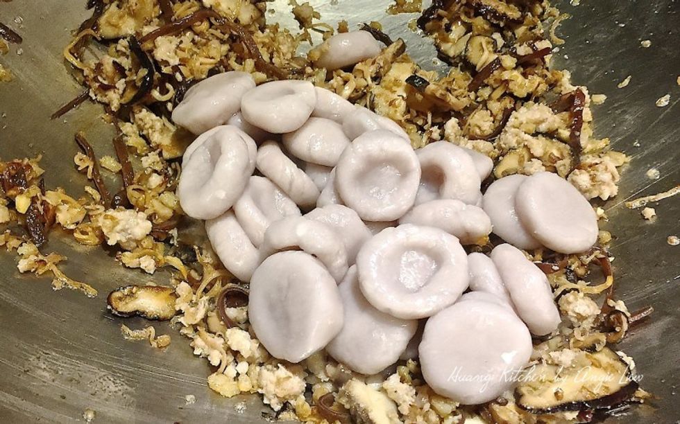 Lastly add in the yam seeds and stir fry gently to combine, about 2 minutes.