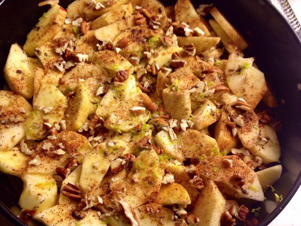 Lastly add the chopped pecans.