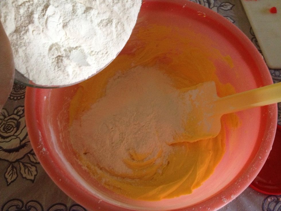 Lastly, add wheat flour and mix well.