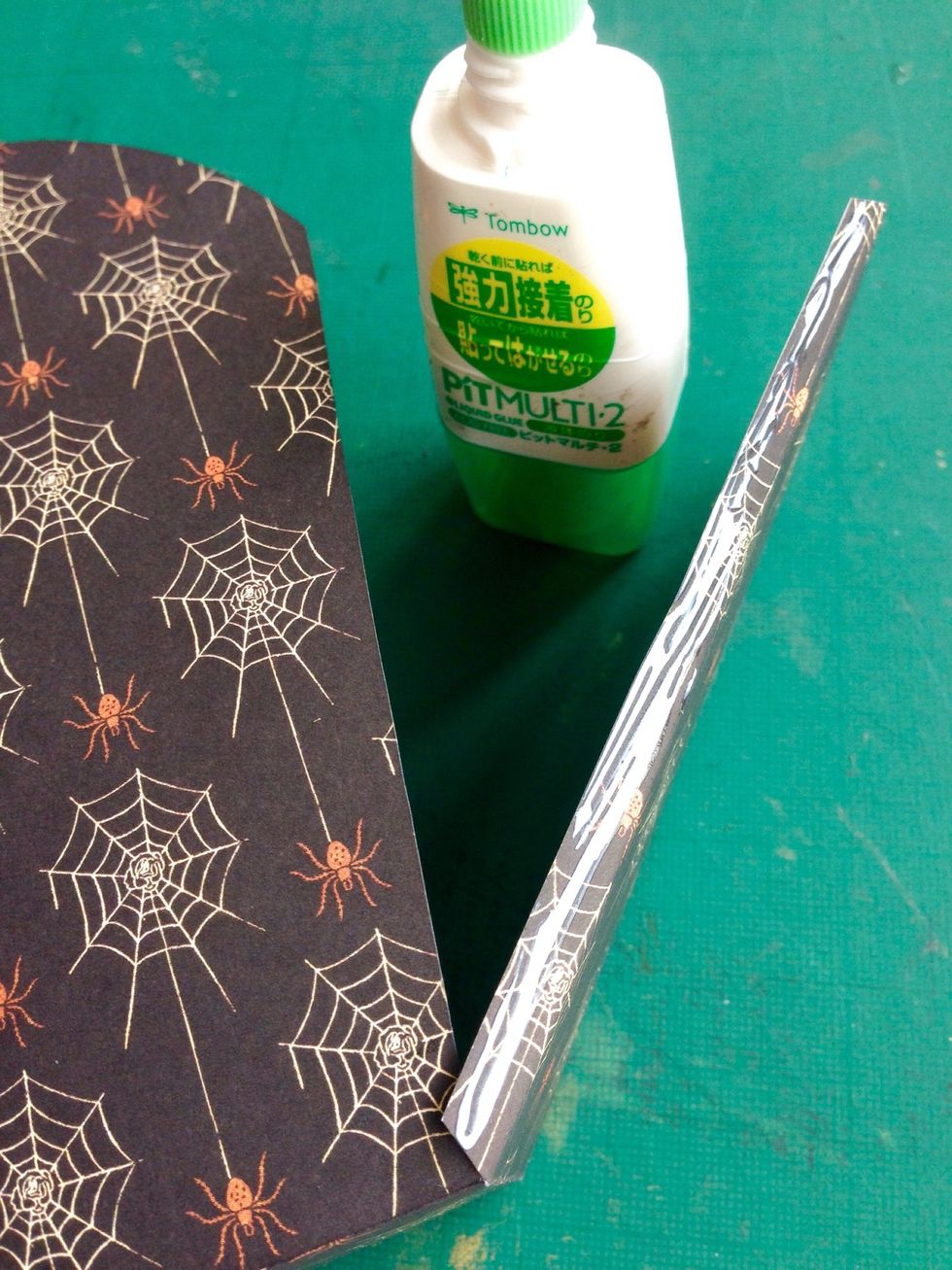 Lastly, apply glue on the other side of the strip... Finish off by gluing in the last part of the tomb cut out...