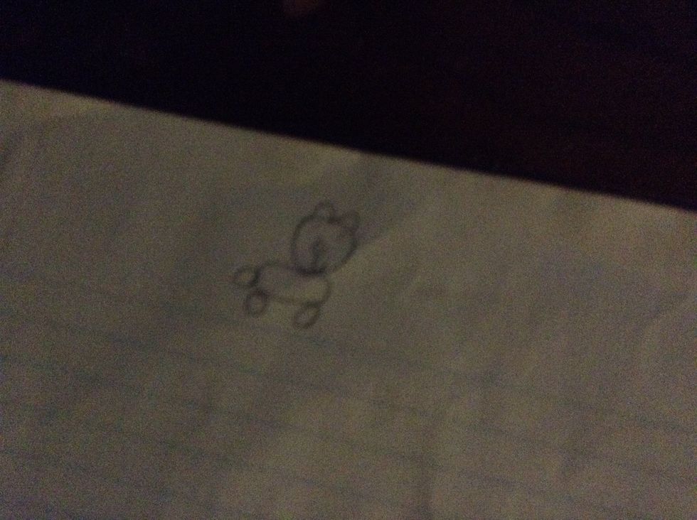 Lastly, draw 1mouth  for the dog