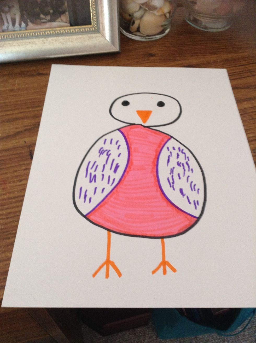 Lastly, draw the eyes, and (if you want) color in the body.