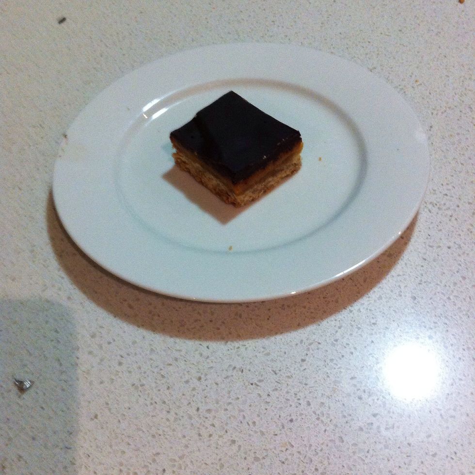 Lastly enjoy your meal. I would rate this 9/10 because the caramel was a bit hard.