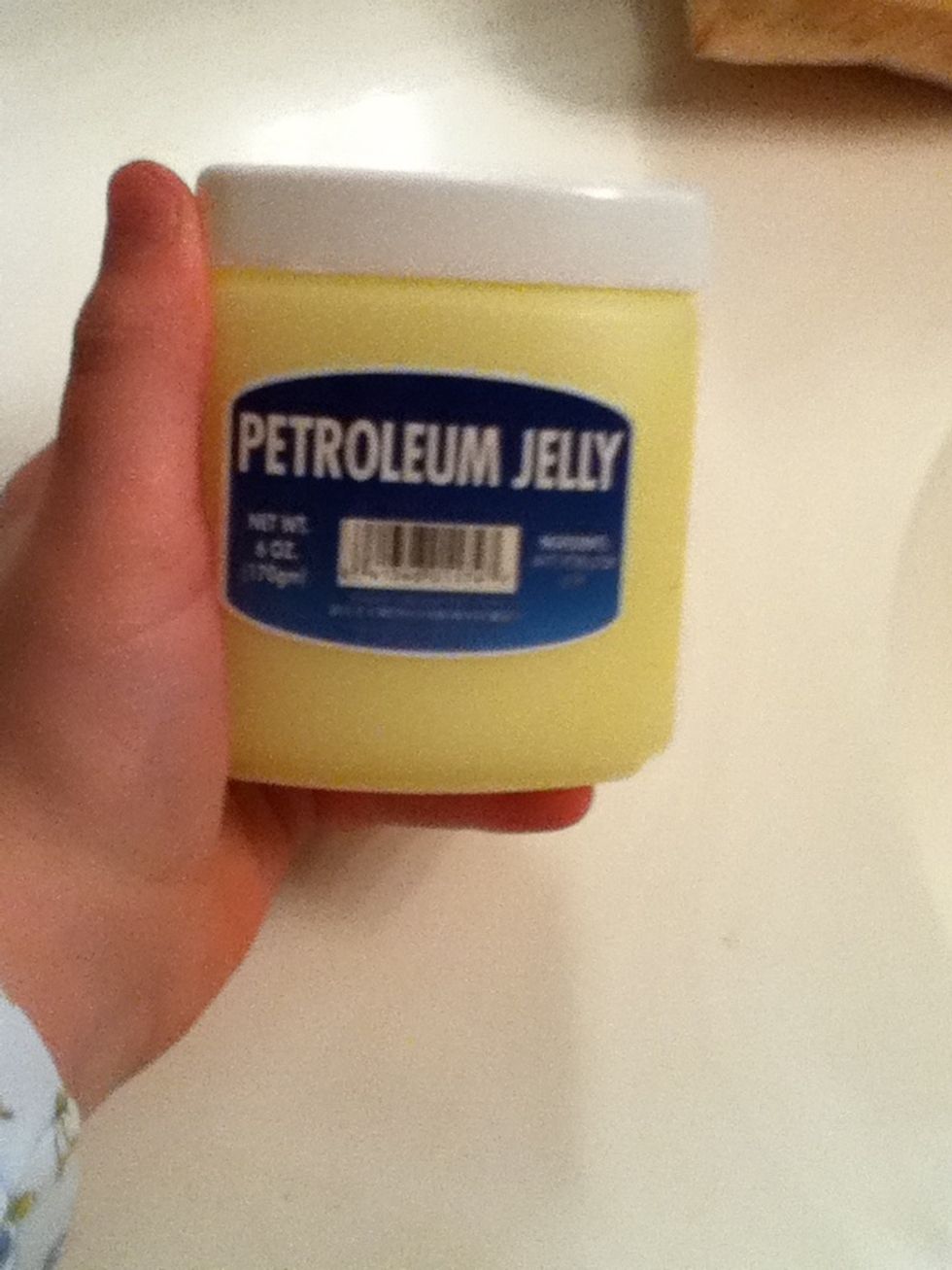 Lastly, I moisturize my lips with petroleum jelly.