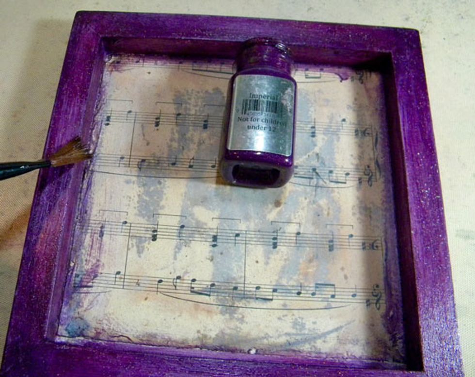 Lastly, Imperial Sorbet is added to the purple.  Incidently, notice how dirty the background music paper got!  I did not like that at all!