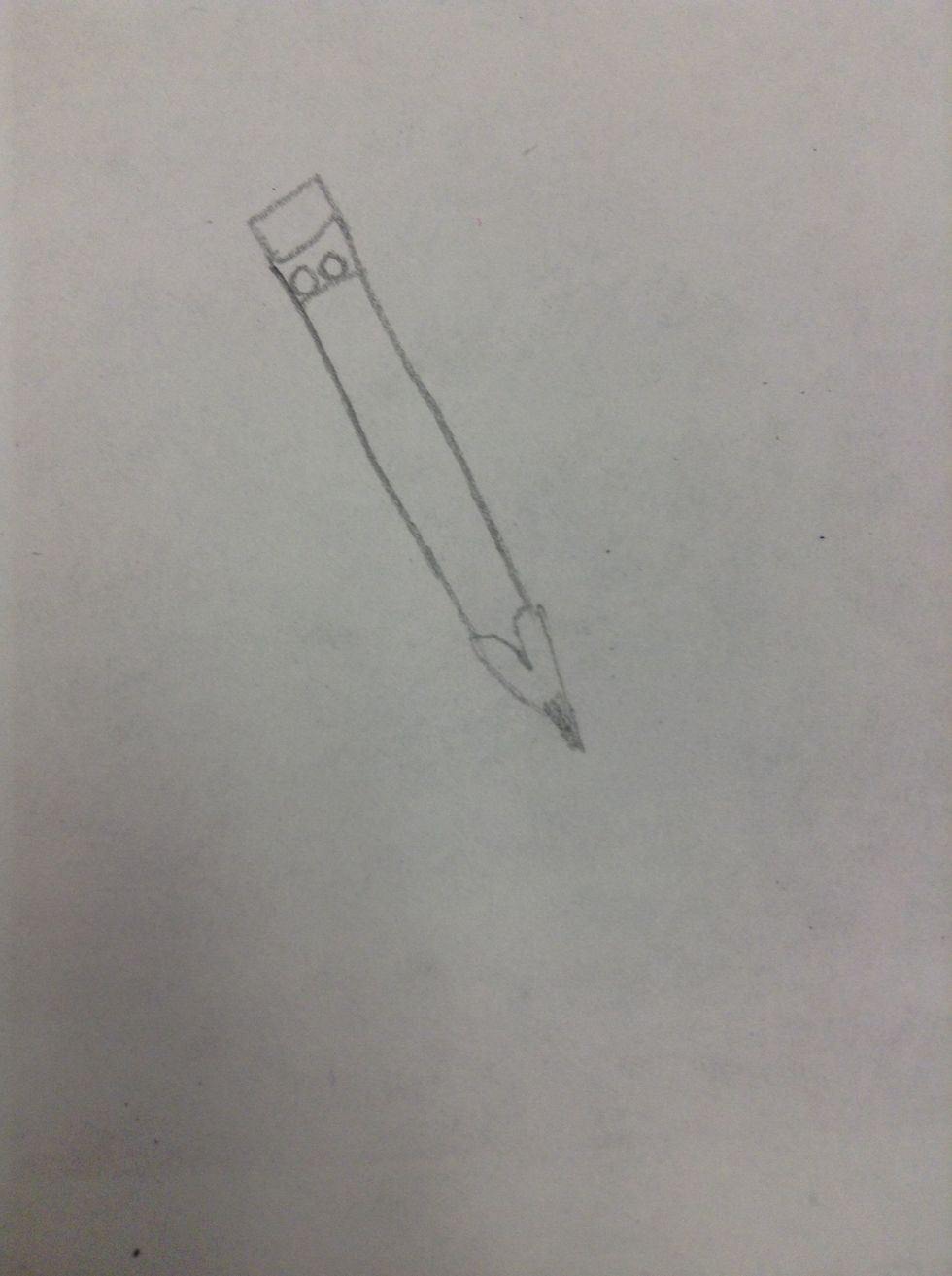 Lastly, make a triangle and colour the tip!