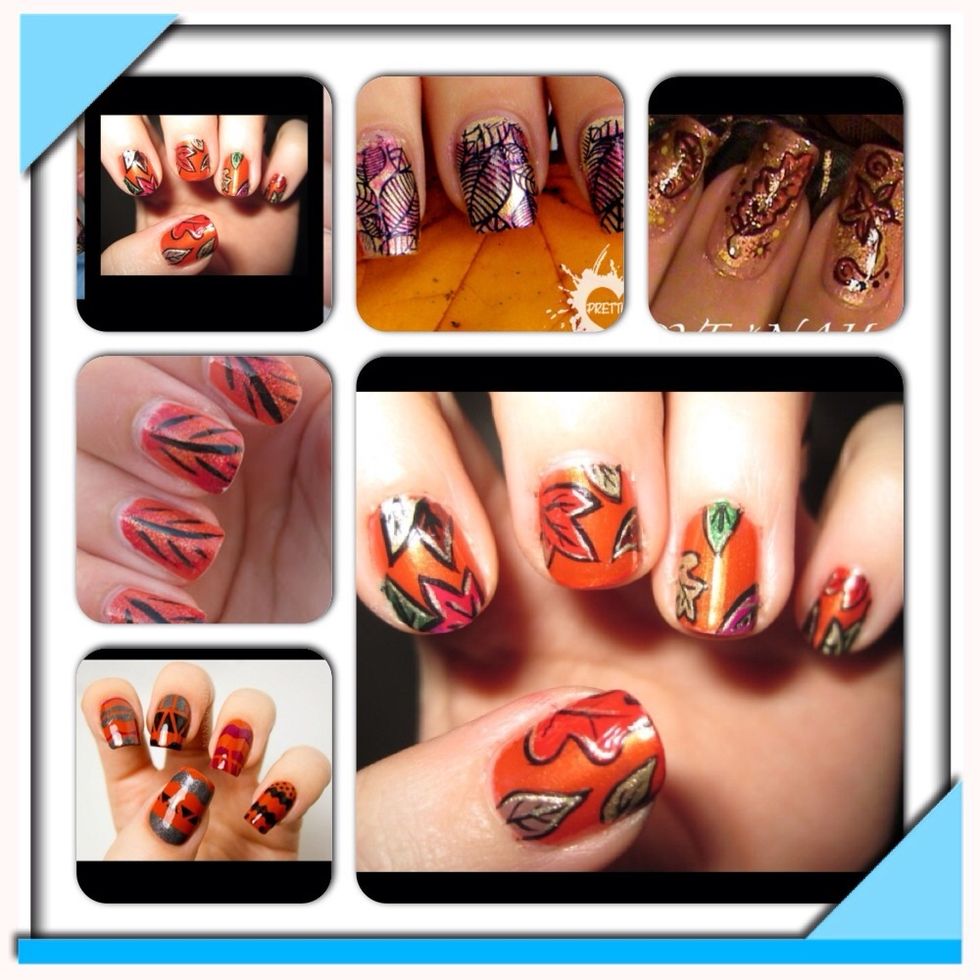 Lastly, we have pretty fall nail designs! I would like to say that these nail designs are from Google, not me! Aren't they pretty? comment What you think! Which one is your favorite?\ud83d\udc85