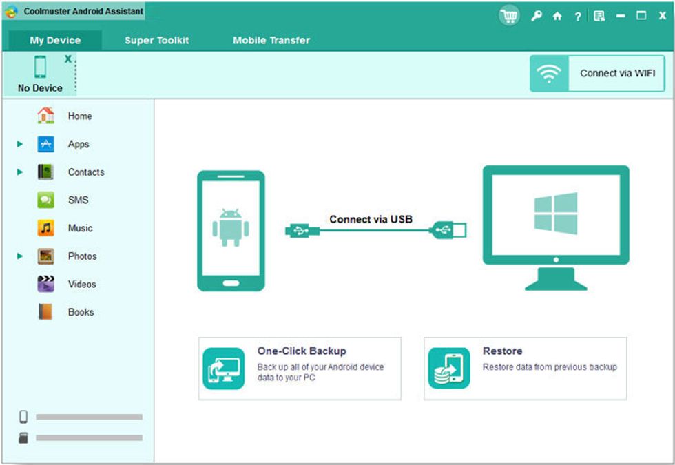 Launch Coolmuster Android Assistant and move on to the second step.