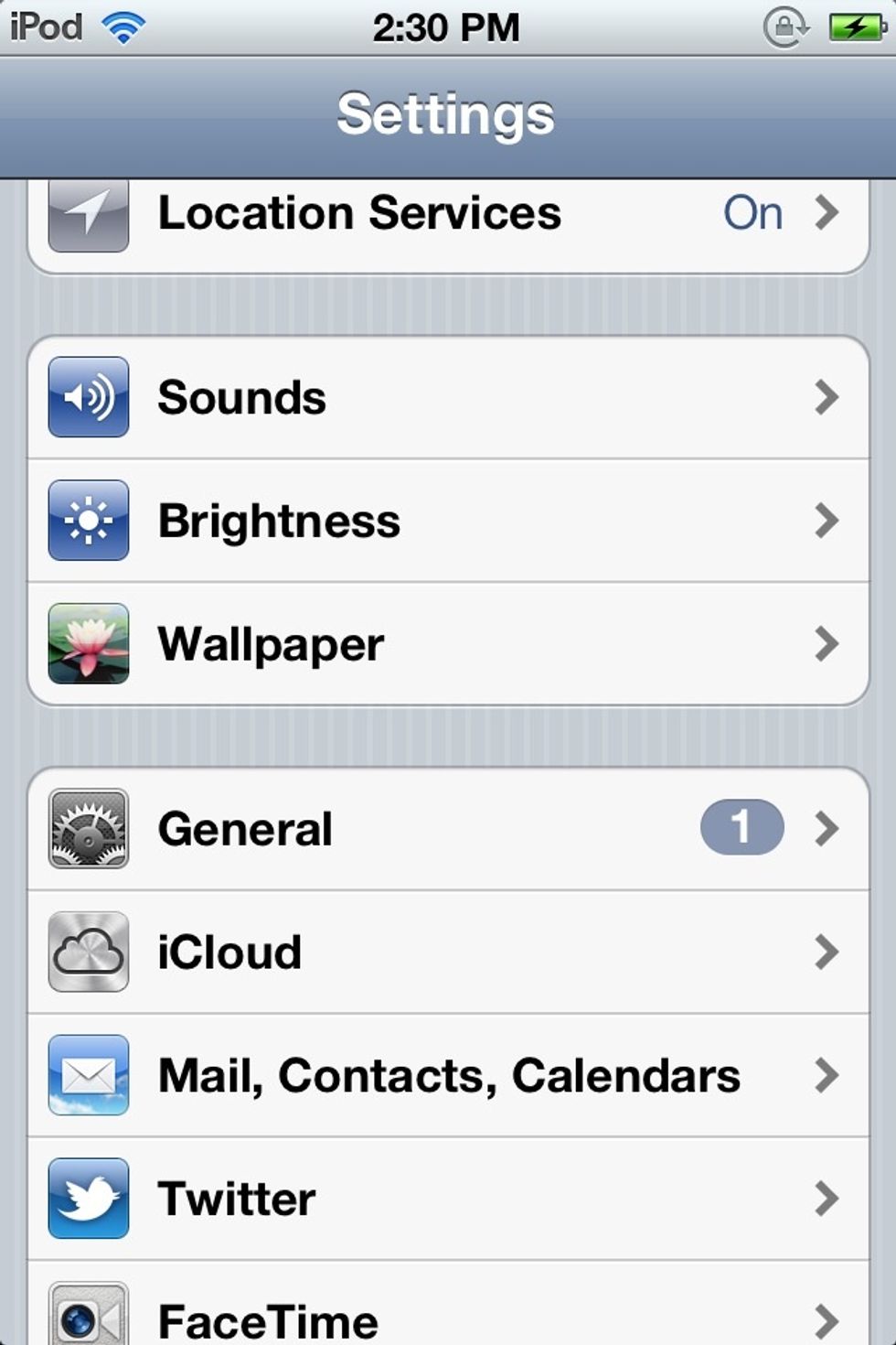 Launch the Settings app and tap on General.