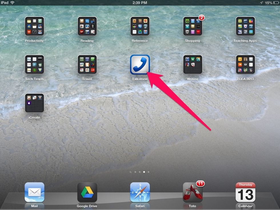 Launch the Talkatone App.