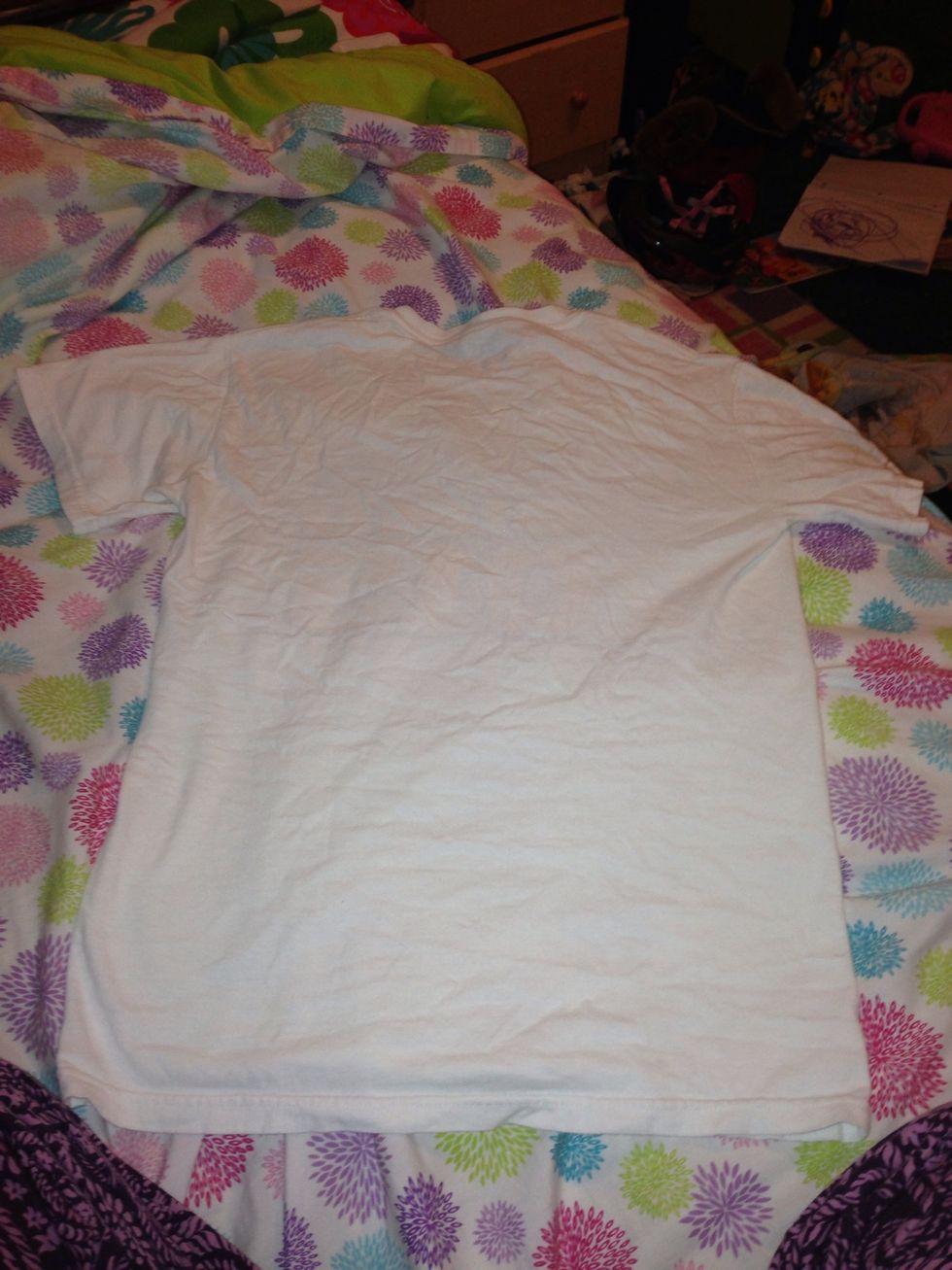 Lay a t-shirt flat out in front of you.