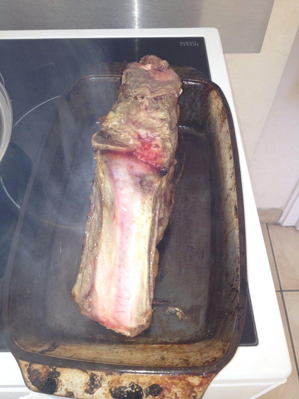 Lay fat down in a oven dish