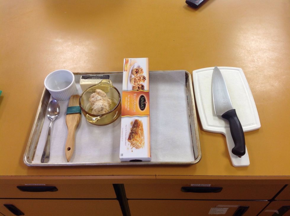 Lay out all ingredients and equipment.