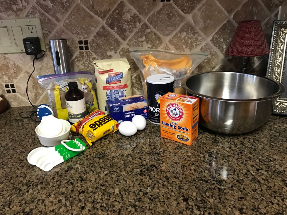 Lay out all of the ingredients and make sure that you have everything needed to get started