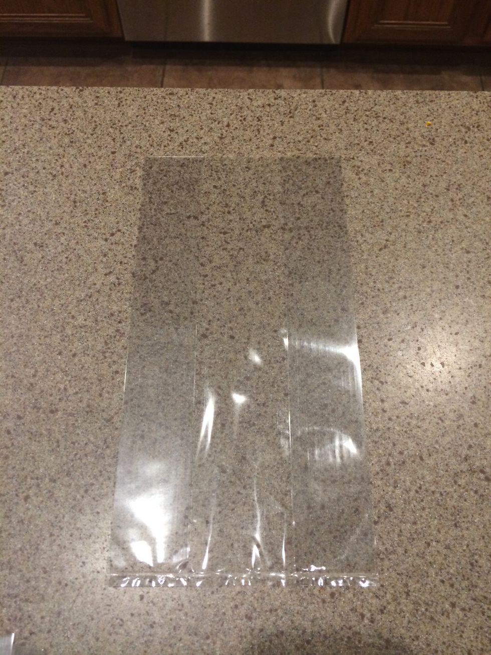 Lay out first cellophane bag.