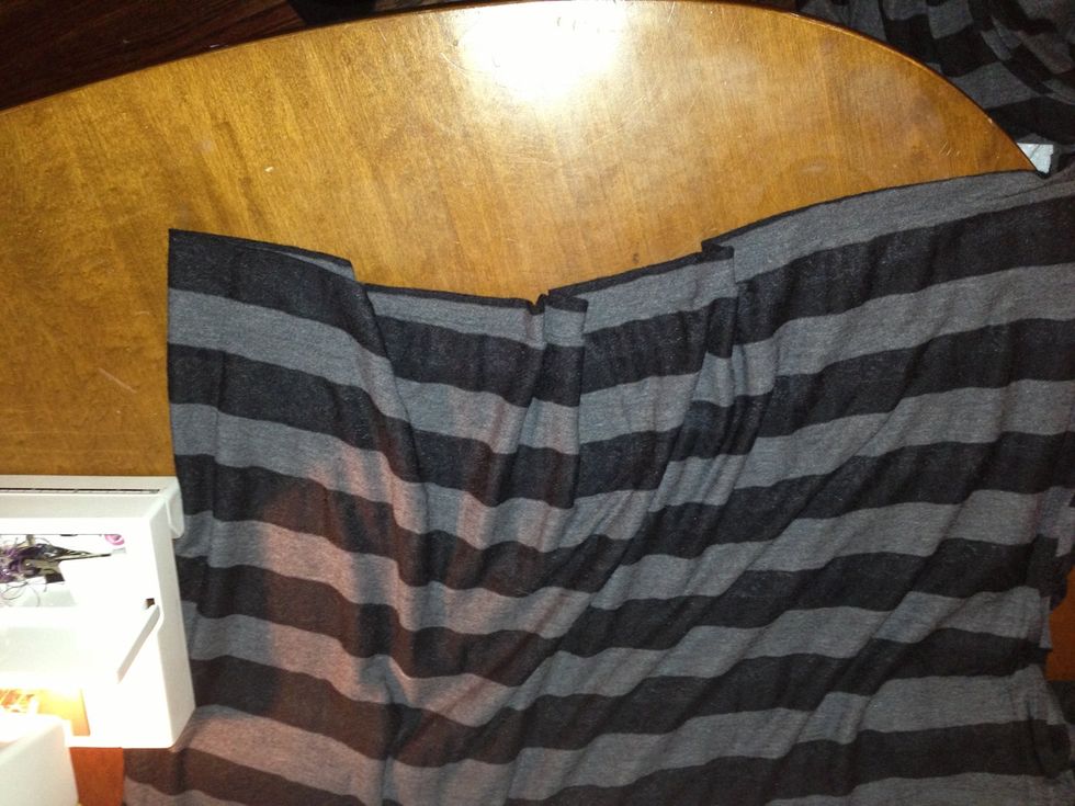 Lay out top making sure fold is straight.