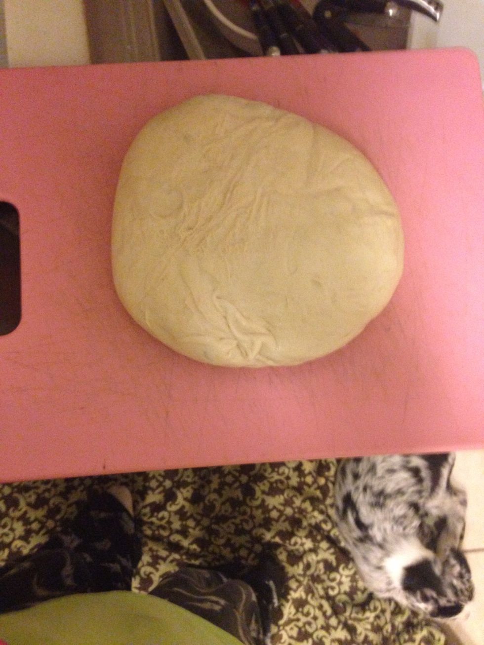 Lay out your dough.  * The instructions with my dough said to let it sit out for an hour out of the refrigerator