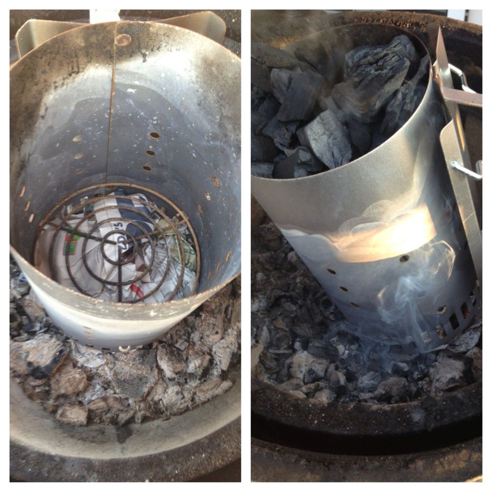 Lay out your newspaper, load the charcoal and light 'er up!