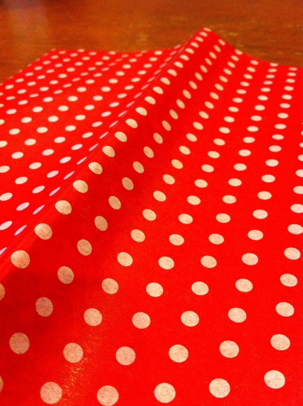 Lay out your tissue horizontally on a table or any flat surface. LEAVE IT STACKED