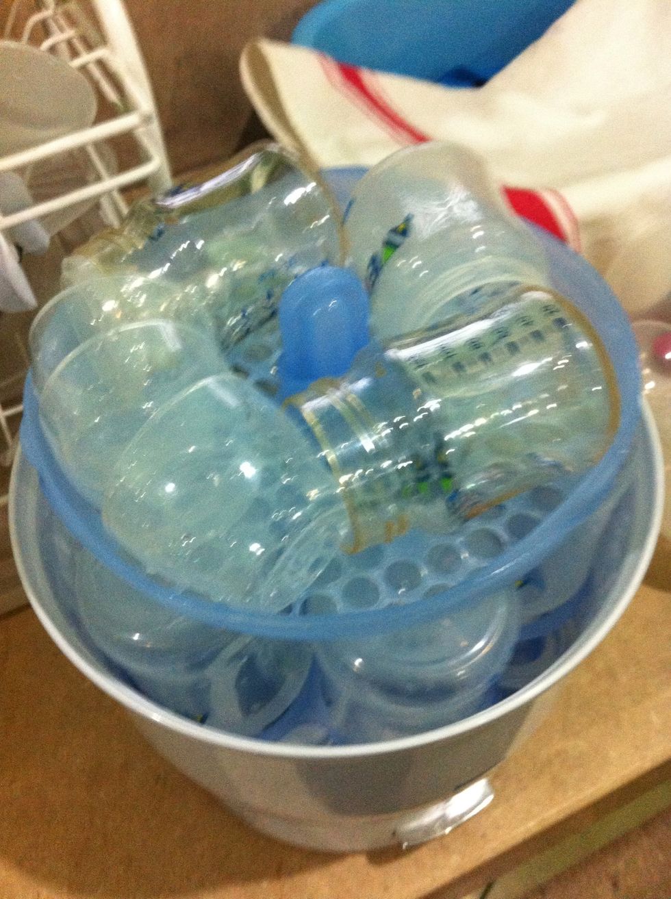 Lay the rest of the bottles and caps.