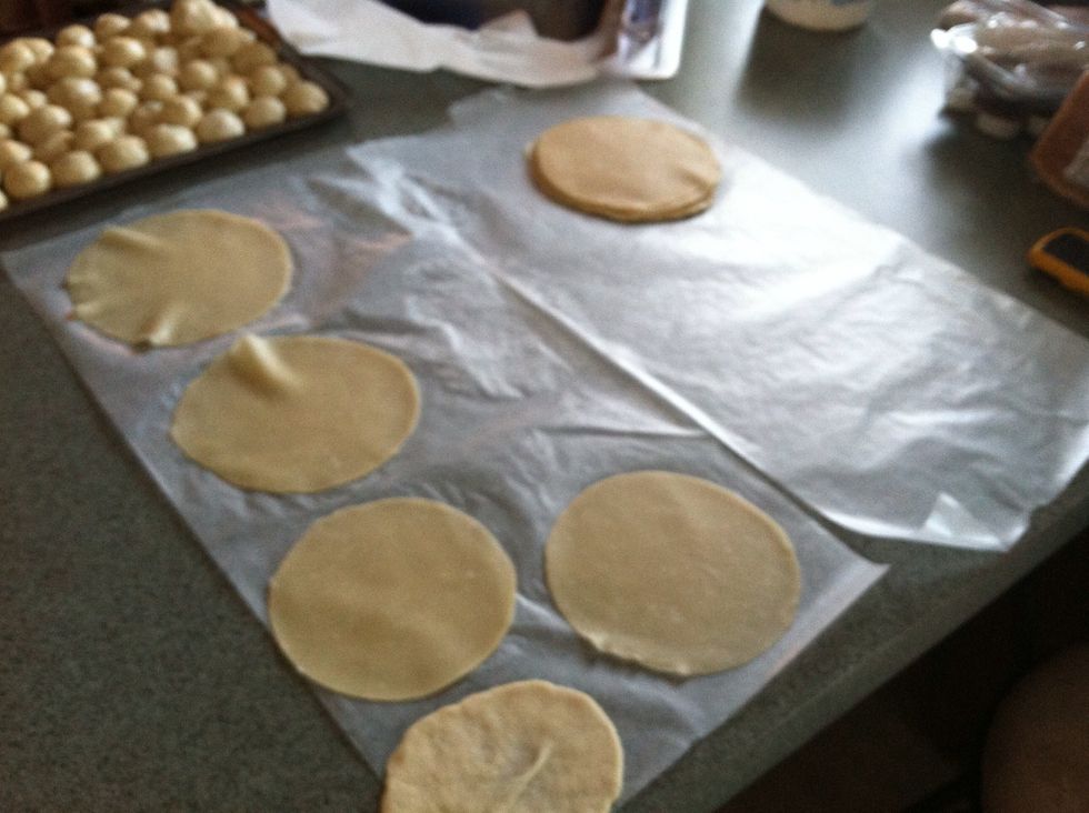 Lay the tortillas on wax paper to let them cool.
