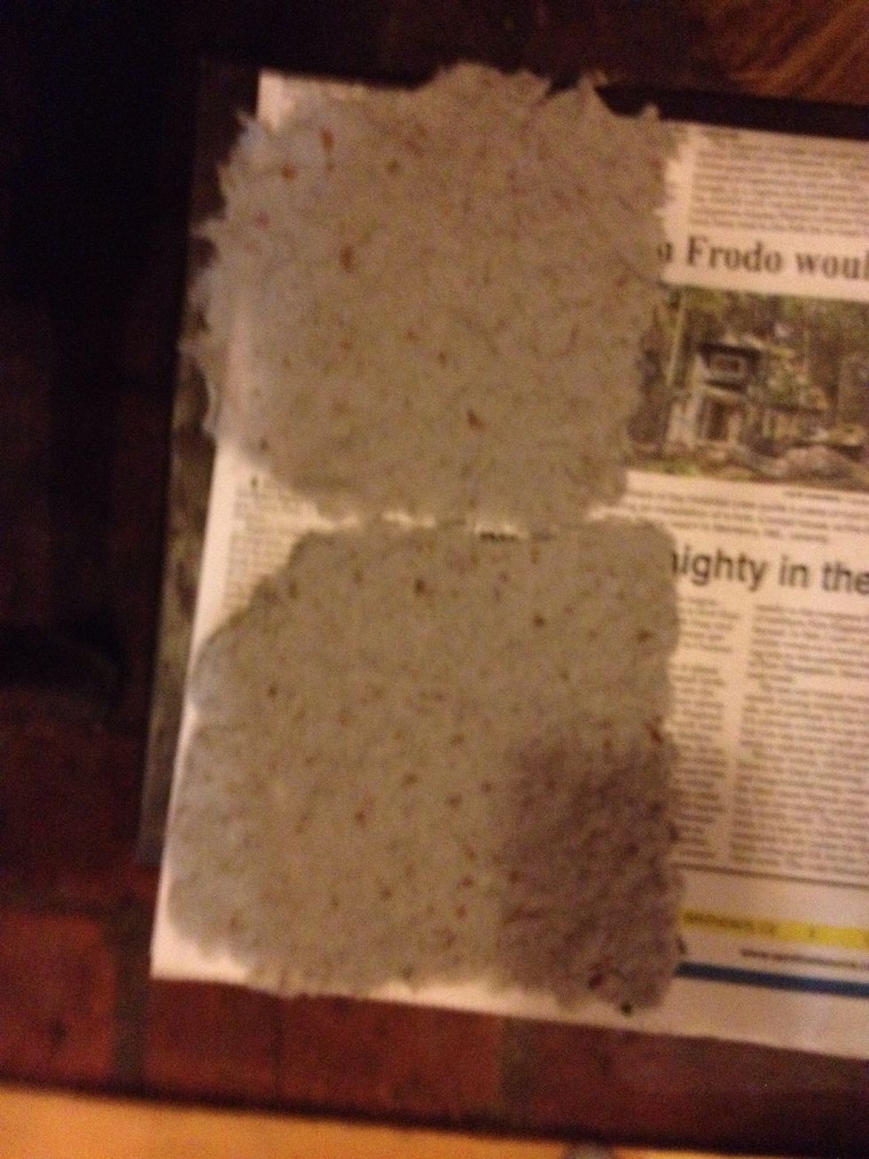 Lay to dry on some newspaper. For speedy drying place next to a source of heat, this for me is a wood stove.