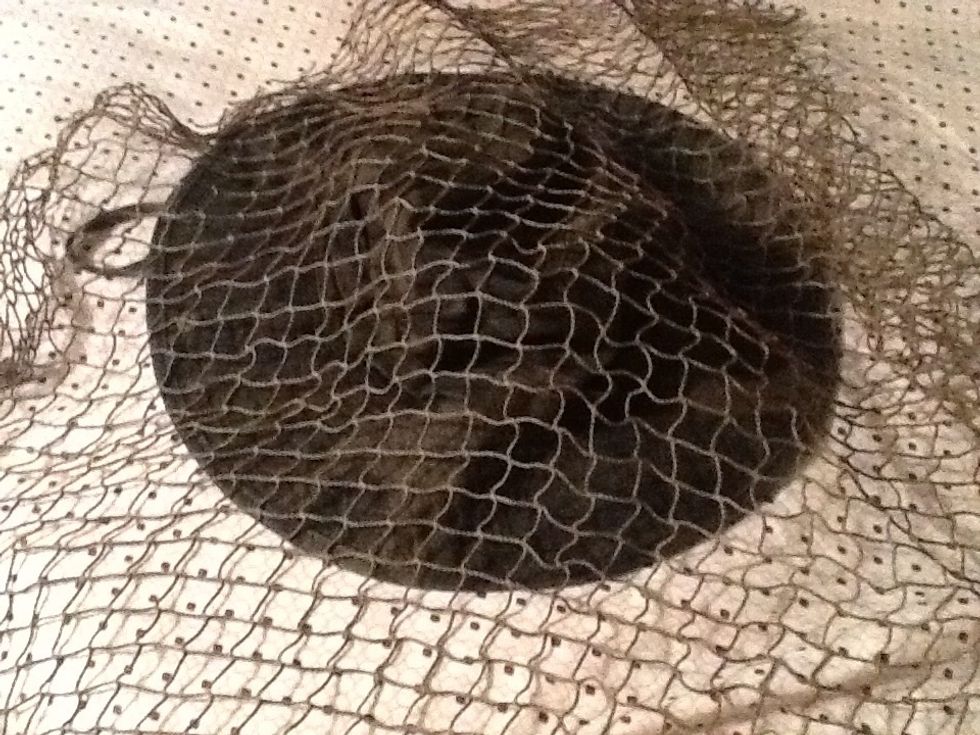 Lay your netting over your hat/shirt/etc. and cut it to size. You won't need netting on the top of your shirt or pants, because the jute will cover the bare spots.