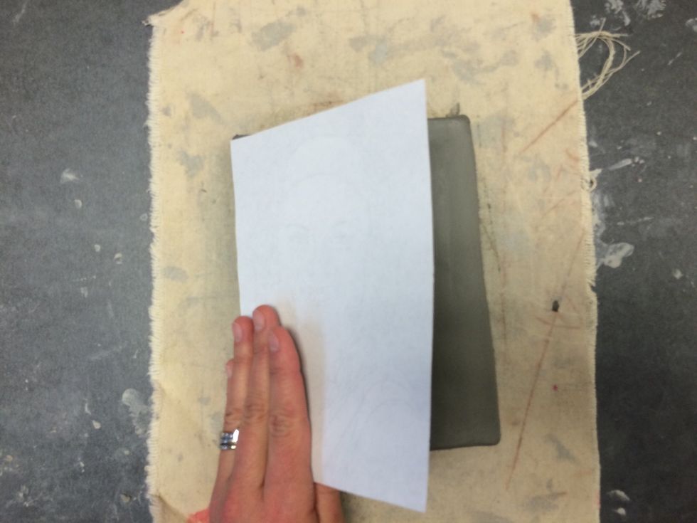 Lay your outlined photo FACE DOWN on your clay.
