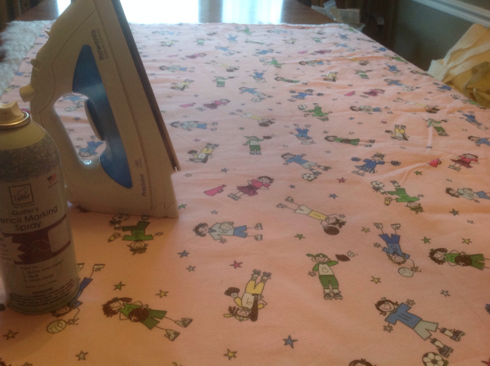 Layer batting between fabrics and iron