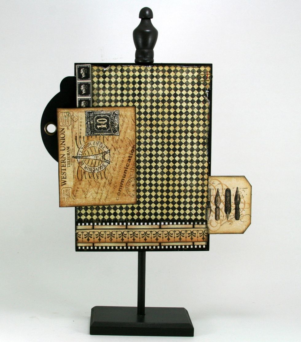 Layer on postcard from Communique~communique overlapping left outside edge.