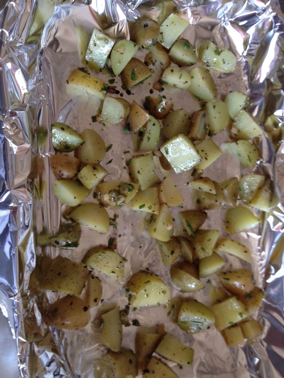 Layer on sheet evenly and put in oven for 5-10 minutes