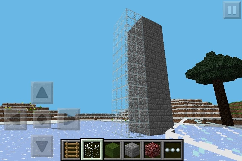 Layer the glass Ll the way to the top