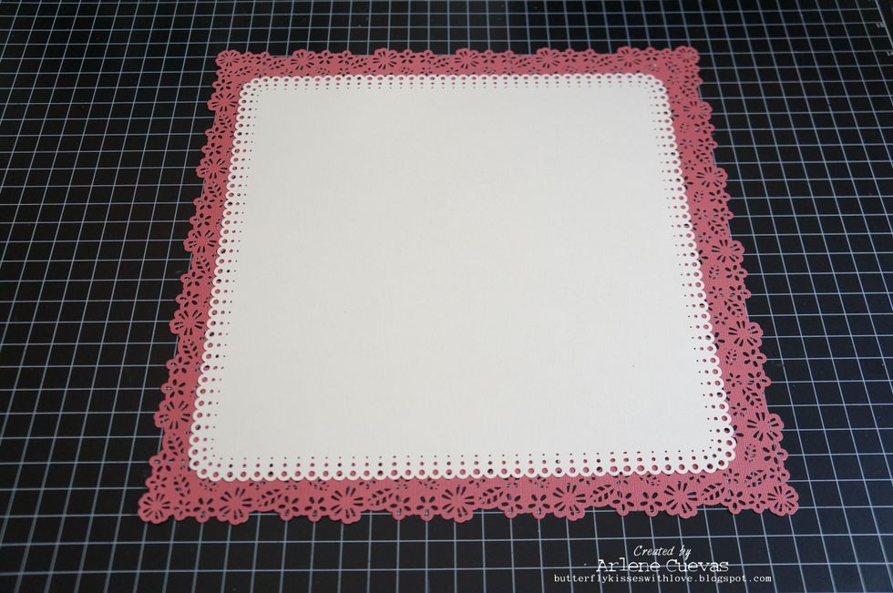 Layer the two sheets of card stock just like this...