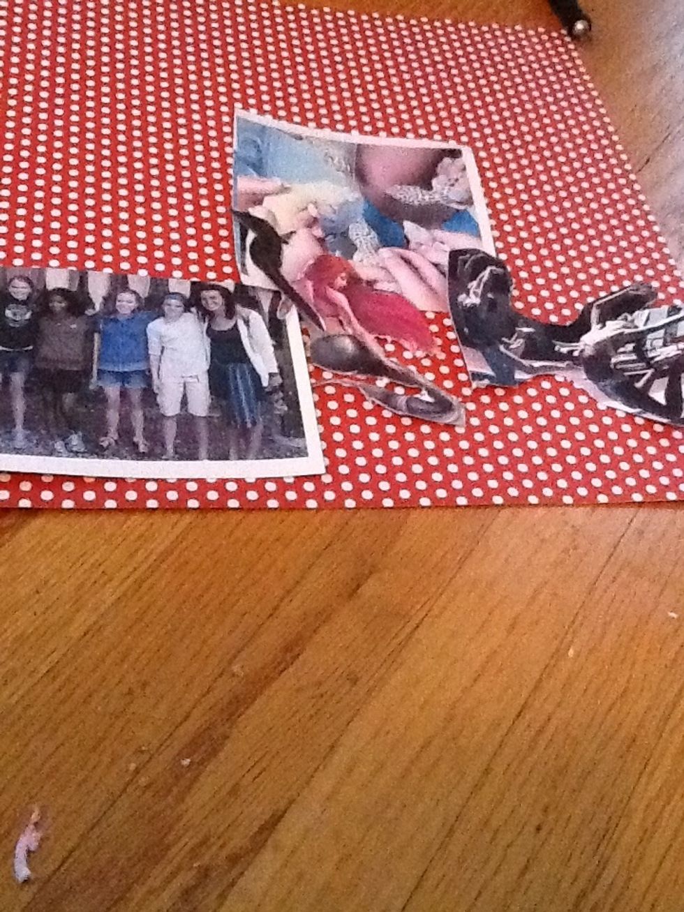 Layout you pictures- try to pit the big ones in back and cover up imperfections with little ones