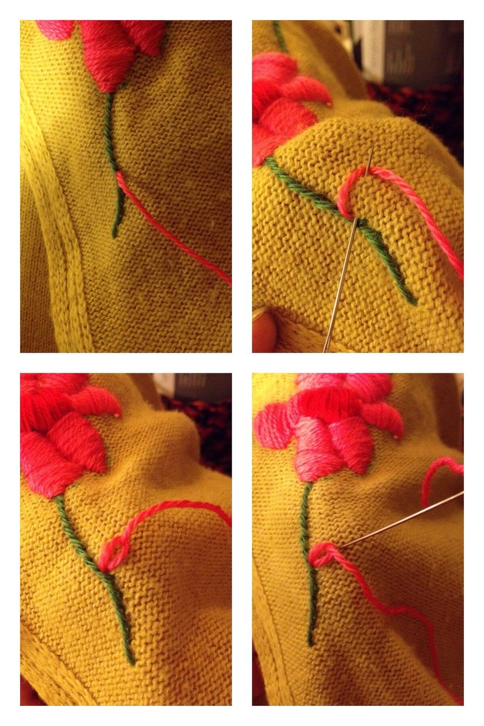 Lazy daisy stitch.