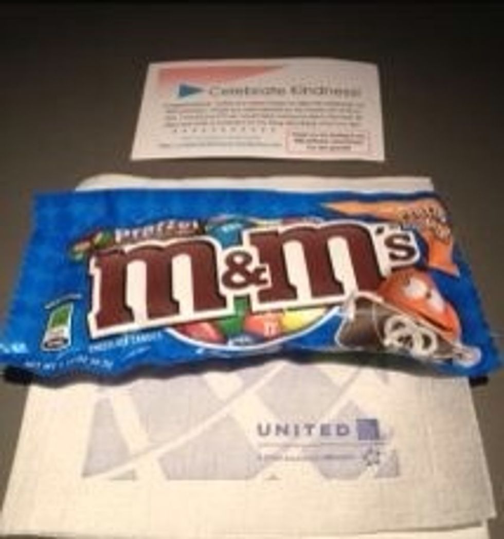 Leave a little treat for a flight attendant.