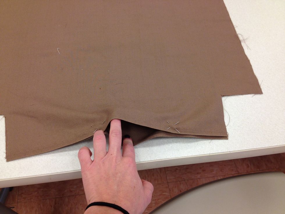 Leave center of bottom piece open on the liner.