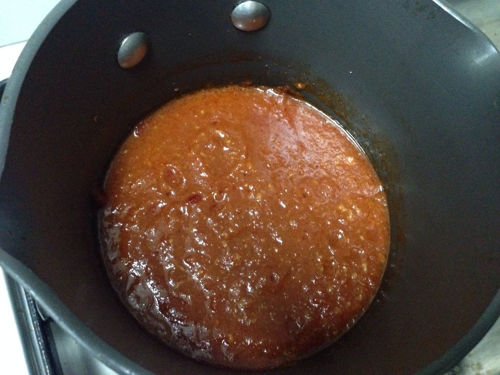 Leave it at the stove on low heat until it looks like the picture-------- \u0646\u062a\u0631\u0643 \u0627\u0644\u0645\u0632\u064a\u062c \u0639\u0644\u064a \u0646\u0627\u0631 \u0647\u0627\u062f\u0626\u0629  \u062d\u062a\u064a \u064a\u0643\u0648\u0646 \u0645\u062b\u0644 \u0627\u0644\u0635\u0648\u0631\u0629