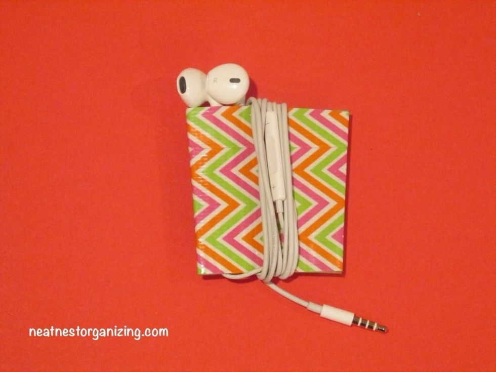 Leave just enough slack to wrap around the cord.