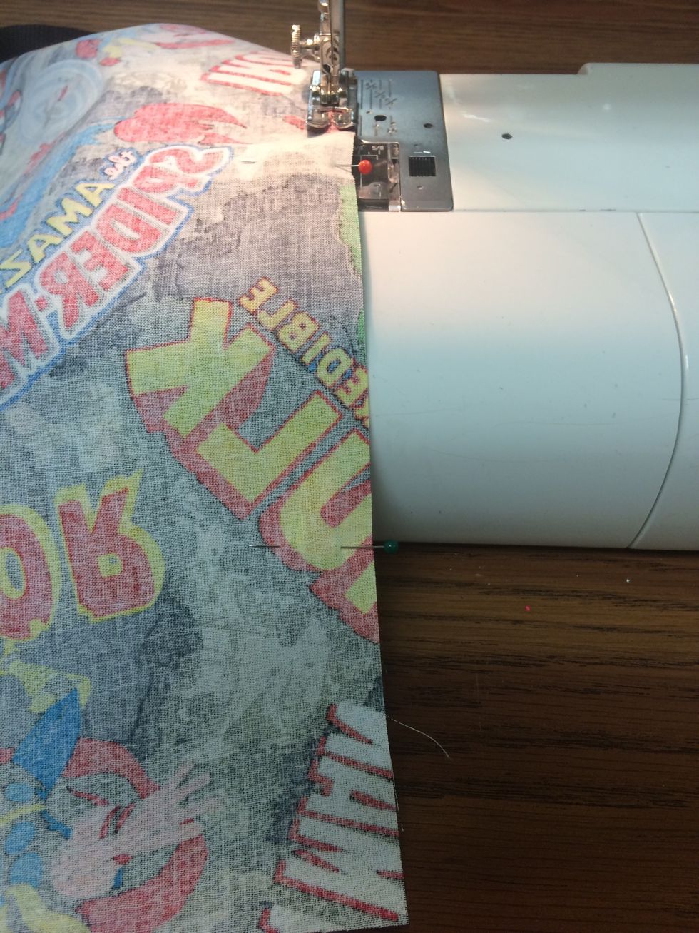 Leave OPEN between the marks. Then stitch from the second mark on one side to the bottom edge.