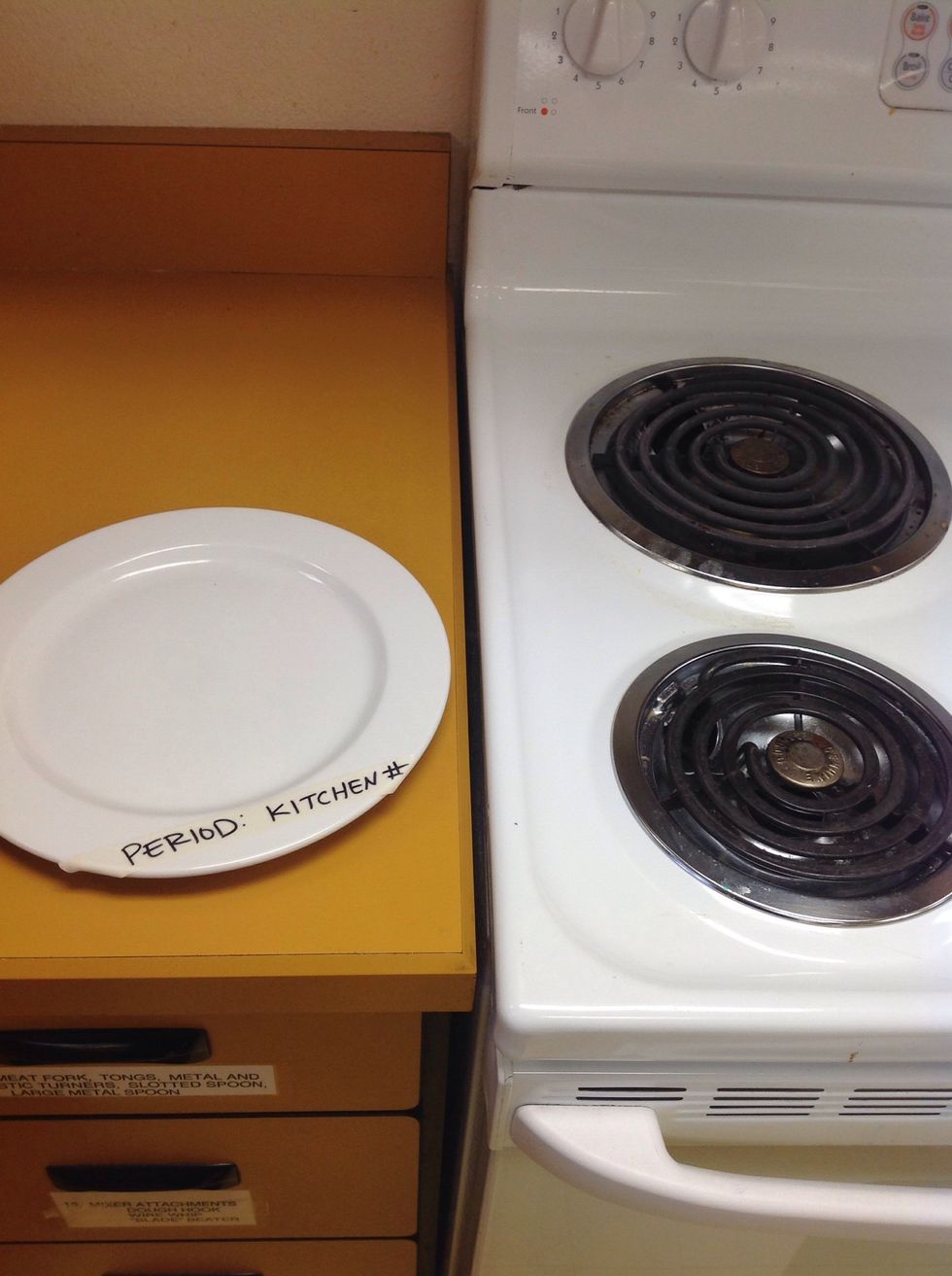 Leave out a plate labeled with your kitchens information.