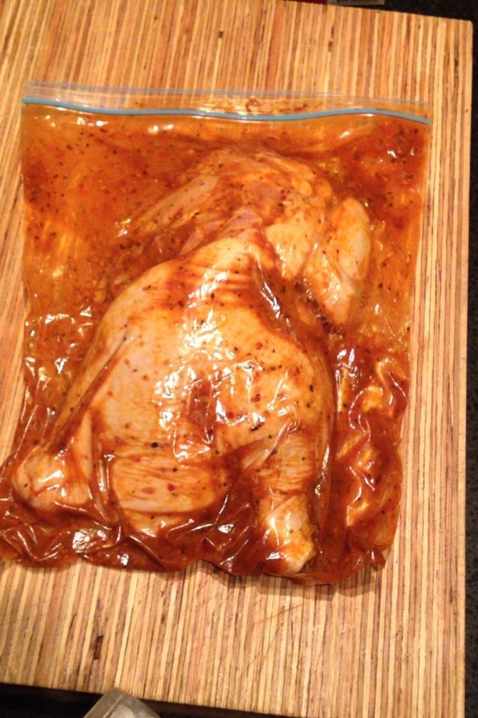 Leave over night if you repeat the step 2 a few times  getting the air out , you can leave it for longer 2-3 days this works well with steak