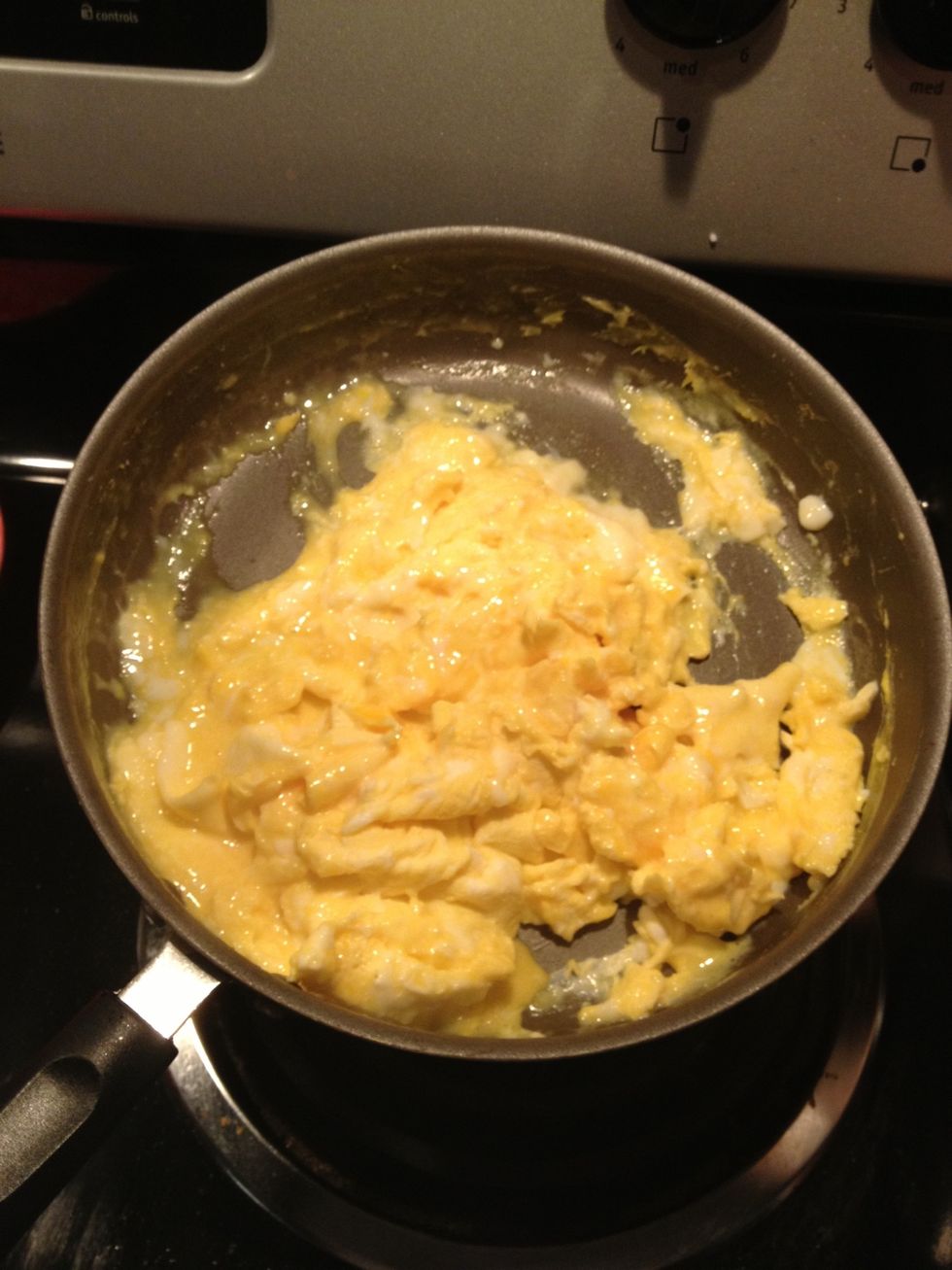 Leave slightly undercooked, it will finish in the oven