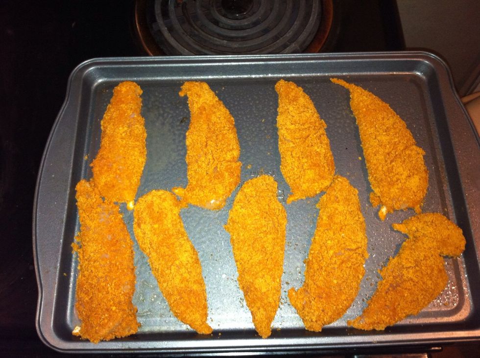 Leave the chicken aside for 20 mins and heat your oven to 350