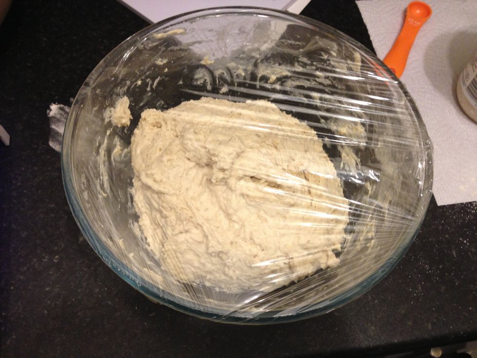 Leave the dough in the bowl and cover with clingfilm