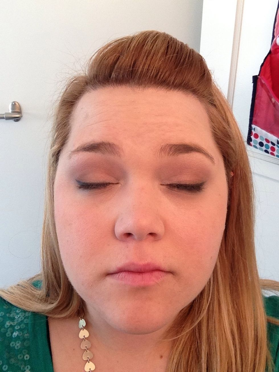 ... leave the lash line and continue straight out to the corner of your eye, then fill in to the lash line. It should look like this when you close your eye.
