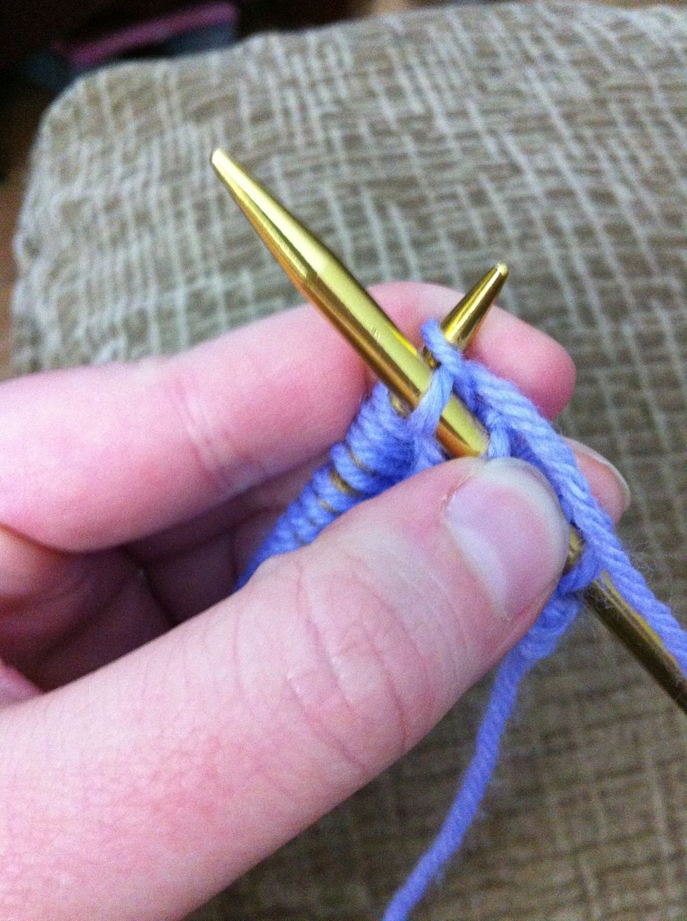 Leave the stitch on the left needle!
